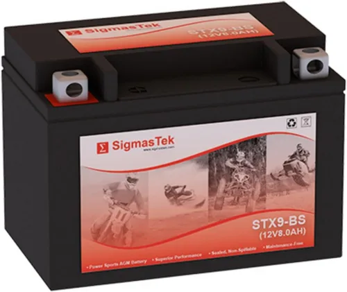 Genuine SigmasTek YTX9-BS / STX9-BS - Batería sellada, libre de mantenimiento para cuatriciclo, motocicleta y escúter
