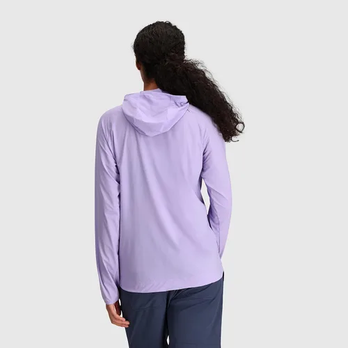 Vista 3 de Outdoor Research Sudadera con capucha Astroman Sun para mujer, ligera, con cremallera de un cuarto