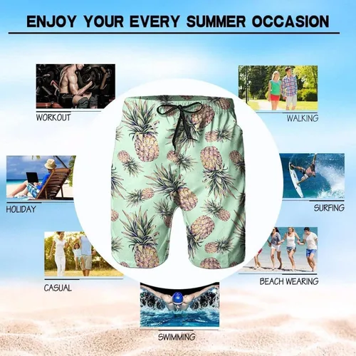 Vista 3 de Jialia Broly Train Insane - Traje de baño para hombre de secado rápido con bolsillos