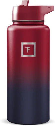 Vista 17 de IRON °FLASK Frasco de hidratación para acampar y senderismo con boquilla, botella de agua deportiva de acero inoxidable con aislamiento de boca
