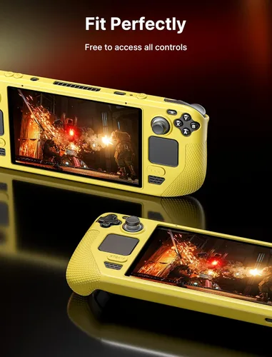 Vista 5 de JSAUX PC0103 - Funda protectora de silicona suave con protección completa, absorción de golpes y diseño antiarañazos, color amarillo