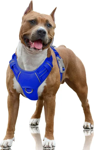 Vista 28 de BARKBAY Arnés para Perro Sin Tirones Talla Grande Arnés Reflectante para Perro con Clip Frontal y Asa de Control Fácil para Caminar Entrenar Correr