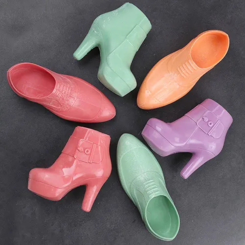 Vista 6 de Botas de tacón alto 3D para mujer, molde de chocolate, zapatos de aguja de cuero, molde de policarbonato de plástico para fondant, dulces