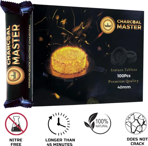 Vista 3 de Carbón ligero rápido de Charcoal Master – Discos instantáneos de carbón – Tabletas de carbón de incienso – Discos de carbón – Juego de 100 discos