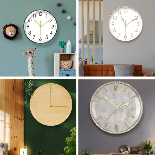 Vista 6 de EMOON Juego de 4 mecanismos de reloj de diferentes ejes con 8 manecillas de reloj, piezas de repuesto de motor de reparación de reloj de pared