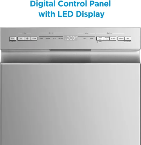 Vista 5 de Midea MDF18A1AST Lavavajillas empotrado con 8 configuraciones de lugar, 6 programas de lavado, cuba de acero inoxidable, secado con calor, Energy
