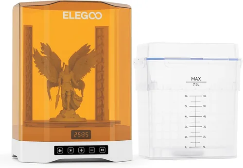 Vista 10 de ELEGOO Mercury Plus 2.0 - Máquina grande de lavado y curado para modelos de impresión 3D LCD/SLA/DLP, caja de curado con plato giratorio de curado
