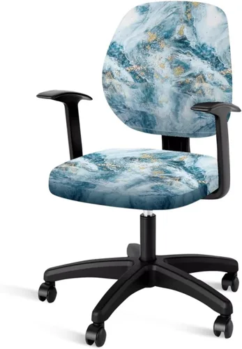 Vista 11 de Funda protectora elástica para silla de oficina con diseño de hongos artísticos, funda giratoria elástica para silla de escritorio, adecuada