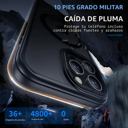 Vista 3 de Funda magnética fuerte para iPhone 16 Pro Max [protección de grado militar de 10 pies] compatible con MagSafe a prueba de golpes, delgada funda