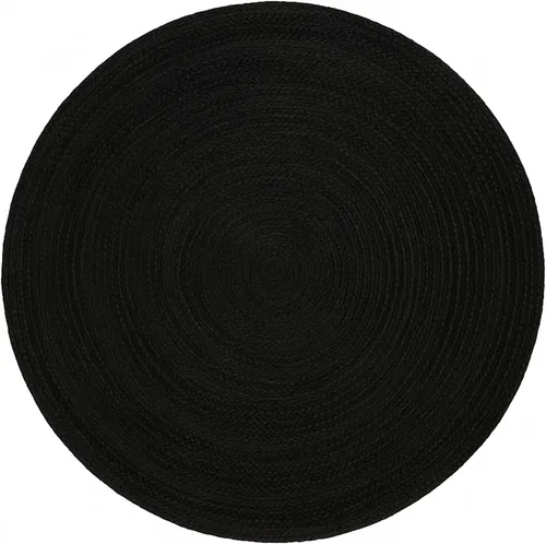 RAJRANG Round Jute Area Rug - 3 ft Black Natural Fiber Rug for Living Room, Entryway, and Farmhouse Decor