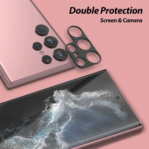 Vista 4 de Whitestone - Protector de pantalla ultra flexible para Galaxy S22, paquete de 2 protectores de cámara con 2 protectores de pantalla, paquete de 4