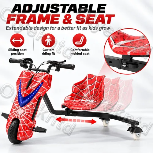 Vista 4 de Triciclo eléctrico de la deriva, 3 ruedas pedal triciclo Scooter 6 pulgadas