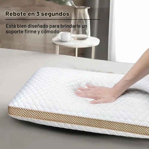 Vista 6 de Almohadas de espuma viscoelástica tamaño estándar, almohada firme media para dormir, almohada ortopédica para dormir de lado, de espalda, almohada
