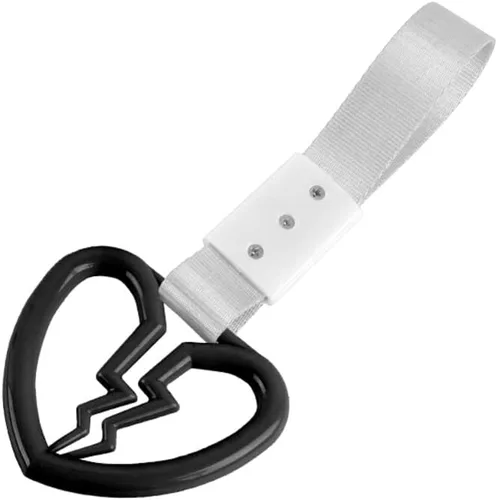 Vista 15 de Q1-TECH, JDM Tsurikawa Anillo japonés de metro, tren, autobús, mango de corazón roto, correa de mano, anillos de advertencia para parachoques