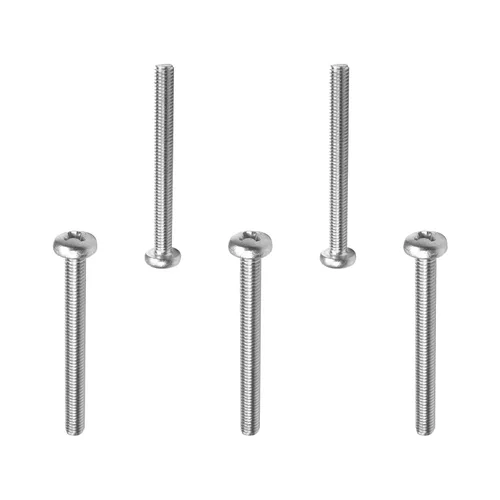 Vista 44 de MroMax 50 tornillos de máquina Phillips de cabeza plana M5 x 0.315 in, acero inoxidable 304 18-8, rosca completa, tornillos de cabeza cruzada gris