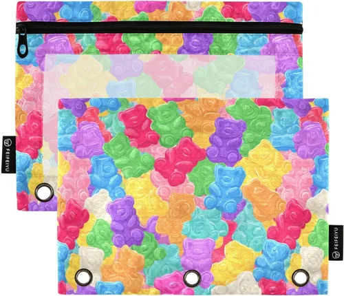 Vista 35 de Bolsas para carpetas, bolsa para lápices de tablero de ajedrez de mármol gris para carpeta de 3 anillos, paquete de 2 bolsas transparentes