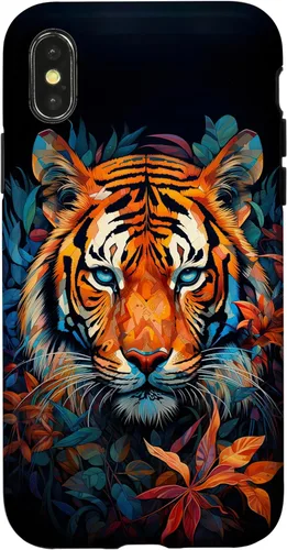 Vista 5 de Funda para iPhone 13 Acuarela Cara de Tigre Animal Salvaje Gato Grande