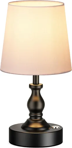 Vista 11 de PARTPHONER Mini lámpara de mesa LED inalámbrica, lámpara recargable de 5200 mAh operada por batería, brillo de 3 niveles, lámpara de escritorio