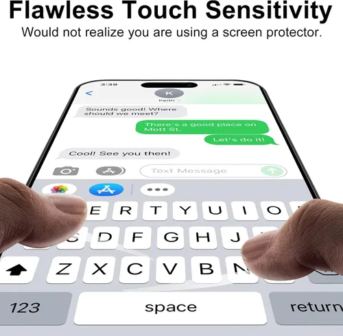 Vista 6 de TECHO Protector de pantalla de privacidad compatible con iPhone 14 Pro Max película de vidrio templado (cobertura completa de borde a borde)