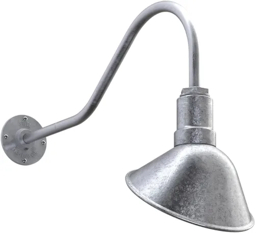 Vista 77 de Steel Lighting Co. Luz de Letrero de Tienda Venice para Pared de Acento de Restaurante Exterior Cúpula de 9 pulgadas Brazo Recto de 6 pulgadas