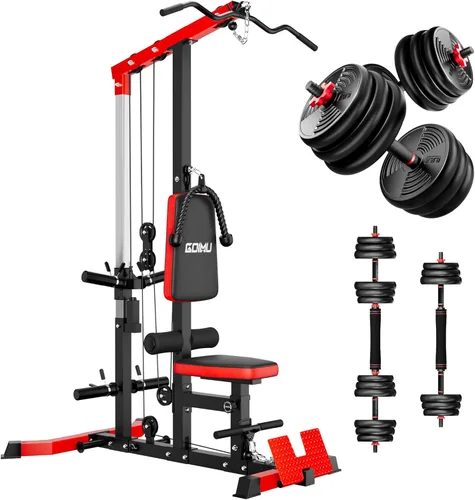Vista 10 de LS01 Máquina de tracción LAT, máquina de cable para remo LAT con abdominales, torre LAT con accesorios de remo con cable, estaciones de polea 3 en 1