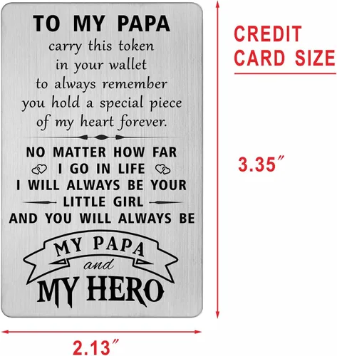 Vista 2 de HYHYDHP Tarjetas para el día del padre – Tarjeta de cumpleaños para papá de parte de nieta hija – Regalos para papá de mi héroe