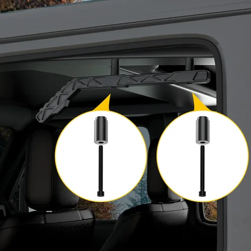 Vista 5 de Asas traseras de aluminio sólido para barra de agarre compatibles con Jeep Wrangler JK 2007-2018 de 2 puertas y 4 puertas