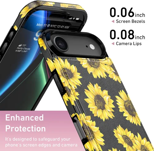 Vista 1120 de LETO para iPhone 15 Pro Funda tipo cartera - Tapa tipo folio con patada - Diseños de moda - Tarjetero - Funda protectora para mujeres y niñas - 6.1