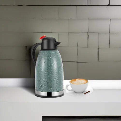 Vista 5 de Yummy Sam Jarra térmica de café de acero inoxidable de 68 onzas (2 elevadores) de doble pared al vacío, dispensador de bebidas de café y agua