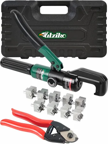 Vista 7 de Herramienta de Crimpado Hidráulica - Fuerza de Crimpado de 12T, 9 Pares de Troqueles (8AWG-4/0AWG) - Crimpador de Cable de Batería con Alto Poder