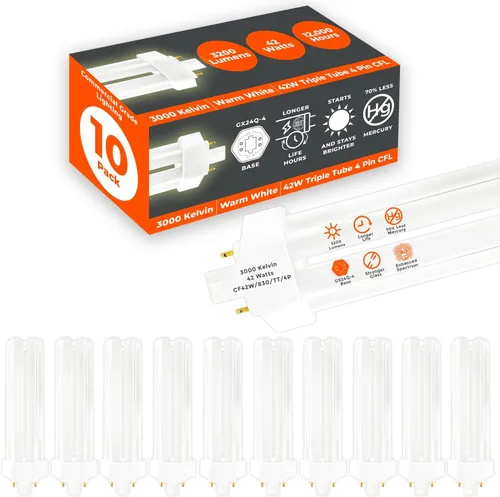 Vista 8 de GoodBulb Bombillas CFL de 13 W, base GX23 de 2 pines, 2700 K, blanco suave, 13 W, alto rendimiento, 800 lúmenes, bombillas fluorescentes compactas