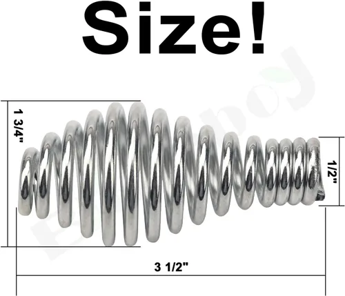 Vista 3 de Mango de estufa de resorte (3 1/2 x 1 3/4 x 1/2 pulgadas), compatible con parrillas de barbacoa, pellets y estufas de leña, cónico en un extremo