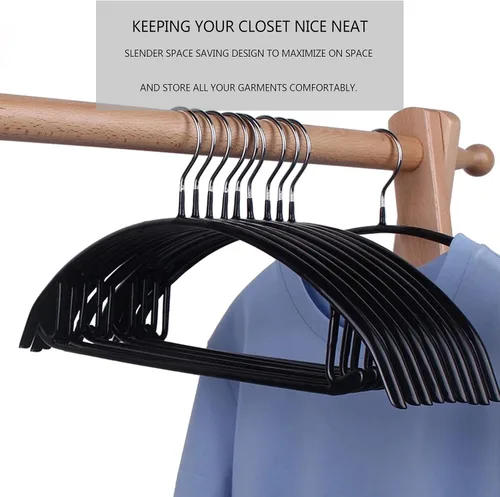 Vista 2 de Contour - Percha de metal sin golpes, para trajes, abrigos y suéteres (paquete de 20, negro)