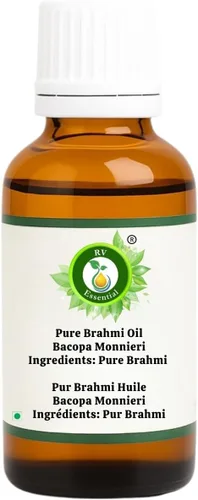 Vista 2 de R V Essential Aceite de Brahmi puro 0.2 fl oz (0.169oz)- Bacopa Monnieri (serie de hierbas raras 100% puras y naturales)