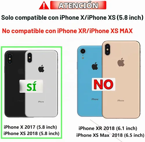 Vista 2 de Carcasa resistente para iPhone X/Xs, de doble capa, a prueba de Negro