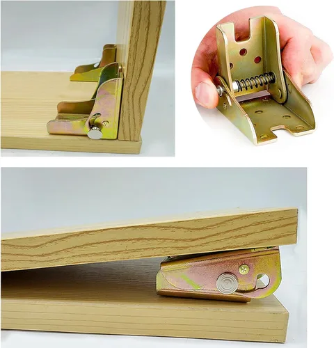 Vista 3 de 4 piezas de soporte plegable, accesorios de patas de bisagra de autobloqueo, utilizados para cama multifuncional con bisagras, mesa plegable