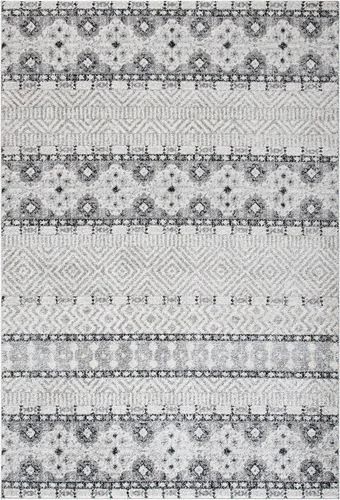 SAFAVIEH Madison Collection - Alfombra decorativa de 2 pies 3 pulgadas x 4 pies, color carbón y gris, diseño bohemio chic, no desprende pelusa y de