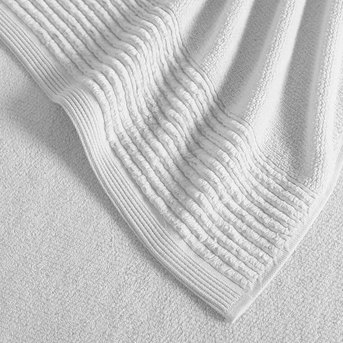 Vista 5 de Vera Wang - Juego de toallas de baño, decoración de baño de algodón de lujo, altamente absorbentes y de peso medio (gris plisado esculpido, 6 piezas)