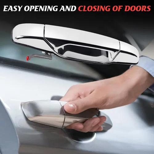 Vista 5 de Manijas de puerta de WEILEITE, cromadas, compatibles con 07-13 Chevy Silverado GMC Sierra 1500 Cadillac Escalade Yukon XL Denali Chevrolet 2500 3500