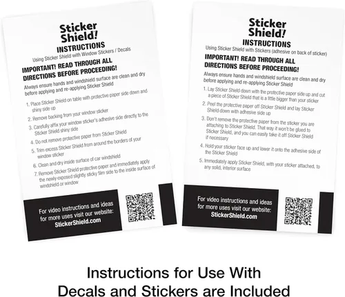 Vista 2 de STICKER SHIELD - Aplicador de calcomanías para parabrisas para una fácil aplicación, extracción y reaplicación de automóvil a automóvil - Hojas de 4