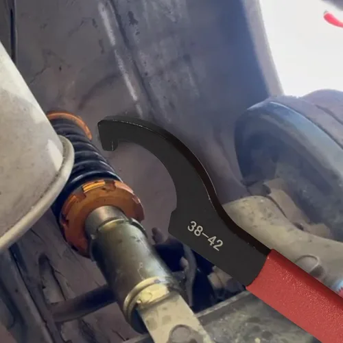 Vista 7 de 9 piezas de juego de llaves de amortiguador enrollable, llave de choque ajustable universal de acero al carbono para la mayoría de ajustes de choque