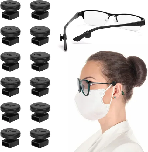 6 pares de ganchos ajustables para anteojos para proteger las orejas, cómodo protector de oídos de silicona para máscaras y gafas, alivia la presión