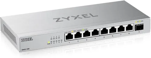Vista 10 de Zyxel Switch de red de 5 puertos Switch Multi Gigabit de 2.5 Gb No administrado 5X 2.5G, 1 x 10G SFP+ Instalación fácil de conectar y usar