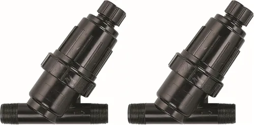 Vista 4 de Orbit 67736 Filtro Y de goteo MPT para riego por goteo de 3/4", negro