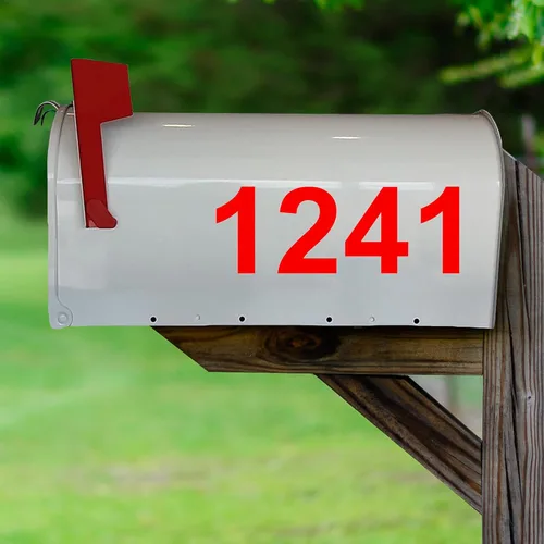 Vista 4 de Calcomanías para buzón Calle # Números de dirección Característica personalizada Adhesivos para buzón de correo Letras de vinilo VWAQ-CMB2 (negro)