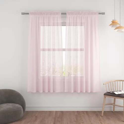 Vista 106 de UPOPO Paneles de Cortina Beige Pequeños Cortinas Transparentes de Gasa de 16 Pulgadas de Largo Cortinas de Cocina de Voile con Textura de Lino