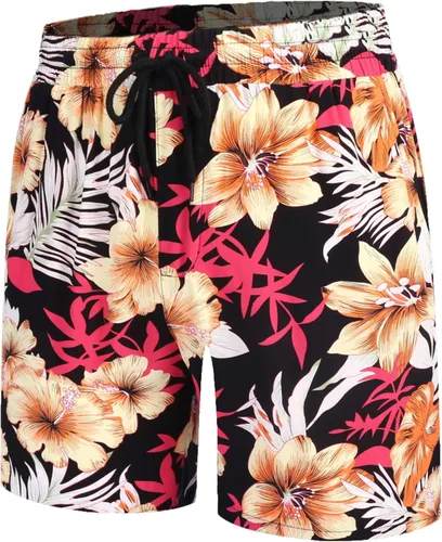 Vista 5 de COOFANDY Conjunto hawaiano a juego para hombre, conjunto de 2 piezas, camisas y pantalones cortos de flores
