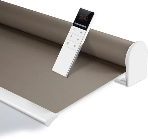 Vista 32 de Zshine Persianas opacas motorizadas con ancho personalizado (23-95 pulgadas), persianas enrollables inalámbricas y recargables con control remoto