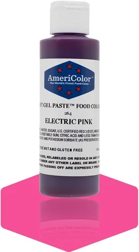 Americolor - Pasta de gelatina suave, colorante de alimentos eléctrico, 4,5 onzas, Rosado Electric