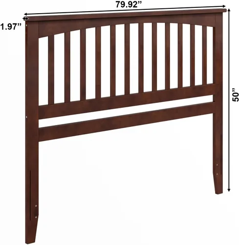 Vista 87 de AFI, Mission - Cabecero de madera maciza individual con cargador acoplable, color gris